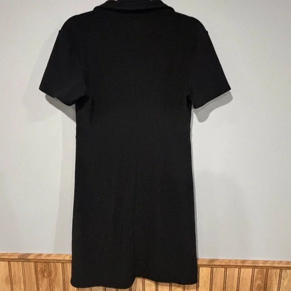 Little Black Work Dress Maze Collection Button-Down Mini Dress - Size L - Picture 4 of 6
